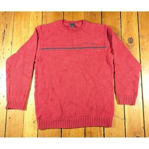Y2K Nautica Knit Sweatshirt Youth Large Red Streetwear Casual Comfy Breathable